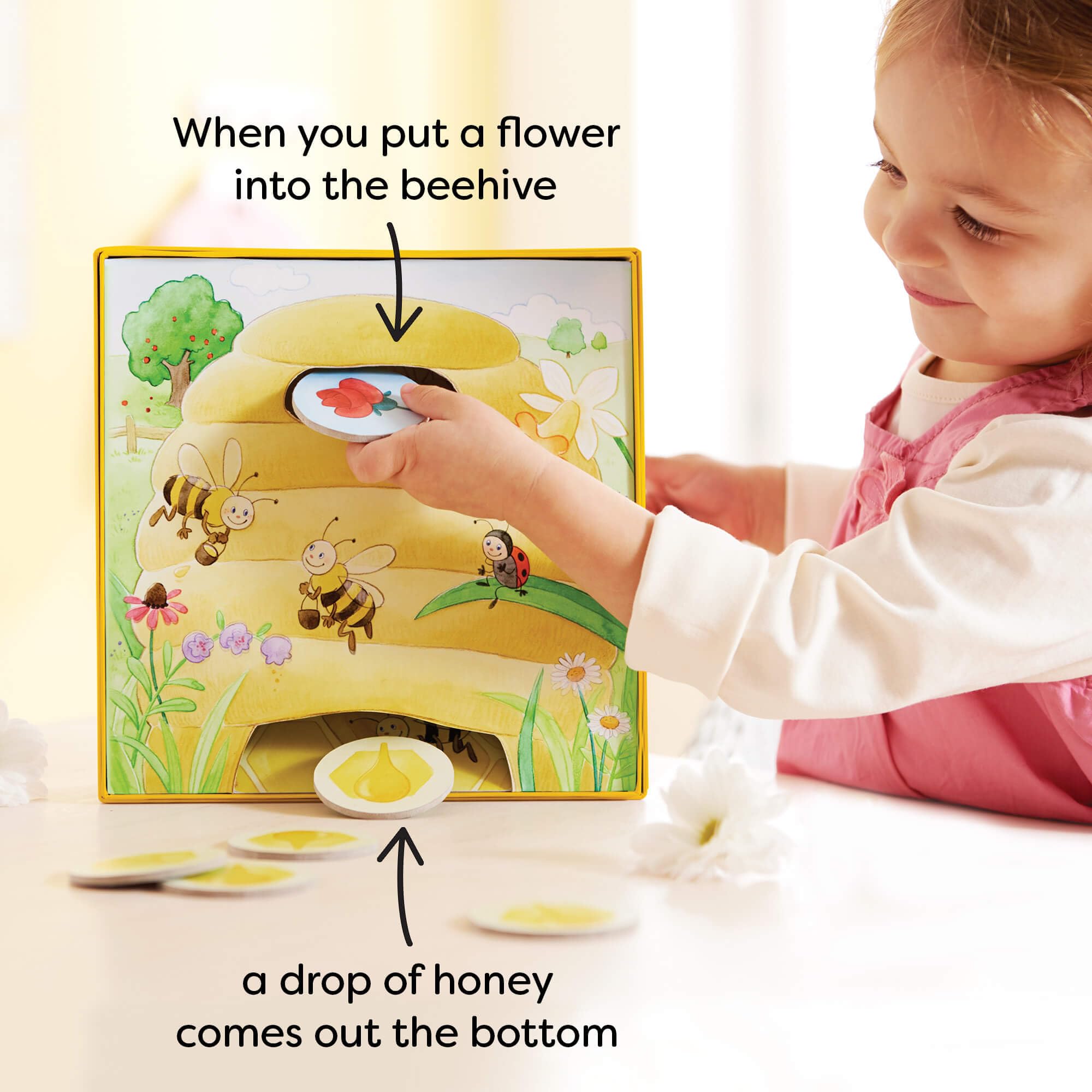 HABA My Very First Games - Hanna Honeybee - 2 Cooperative Color Learning Board Games for Toddlers Age 2-4 | Preschool Educational Toys | Made in Germany | Perfect for Family Game Night & Early Childhood Development
