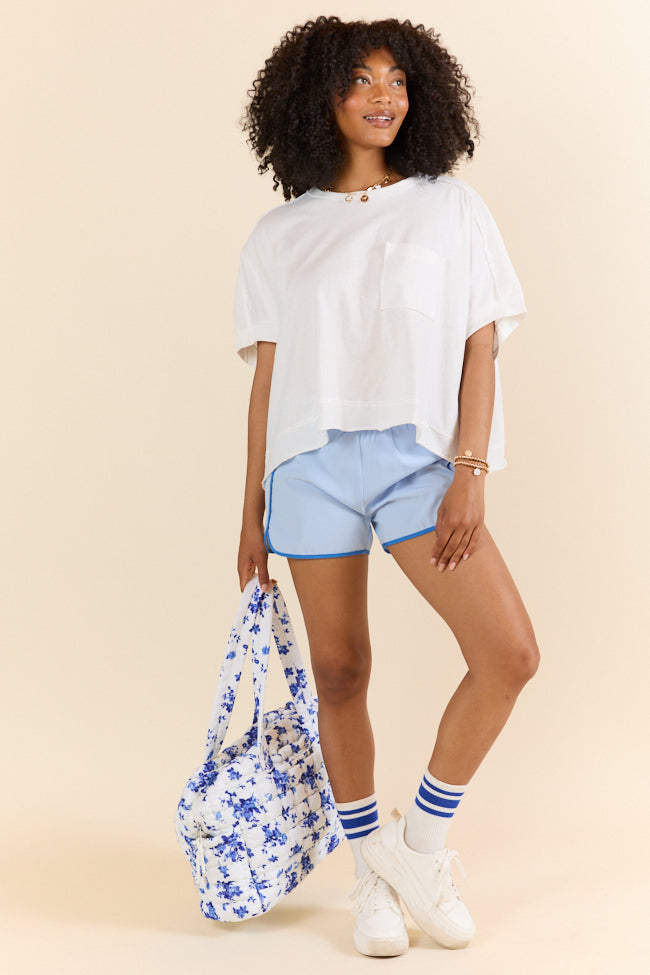 Oversized White Washed Crop Knit Top - Casual Loose Fit Women's T-Shirt for Summer Outfits & Streetwear Fashion