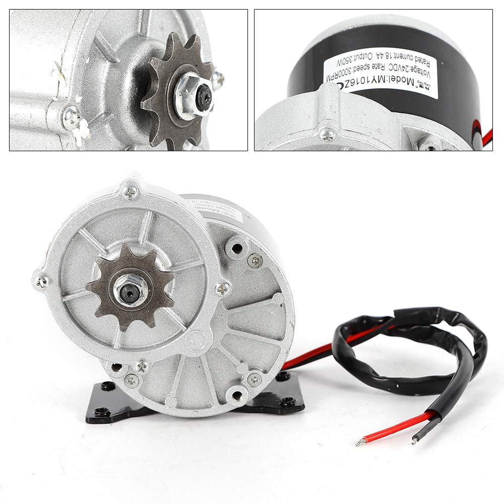 350W 24V DC Geared Motor for Electric Bicycle & Scooter - TBVECHI High Torque Brushed Gear Reduction Motor (Perfect for E-Bike Conversion Kits, DIY Scooters & Power Wheels)
