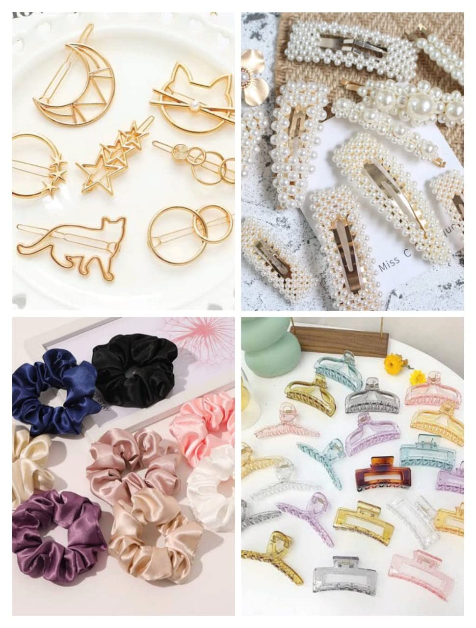 Snowpearl 10-Piece Hair Accessories Set - Scrunchies, Clips & Claws for Women | Party & Daily Use