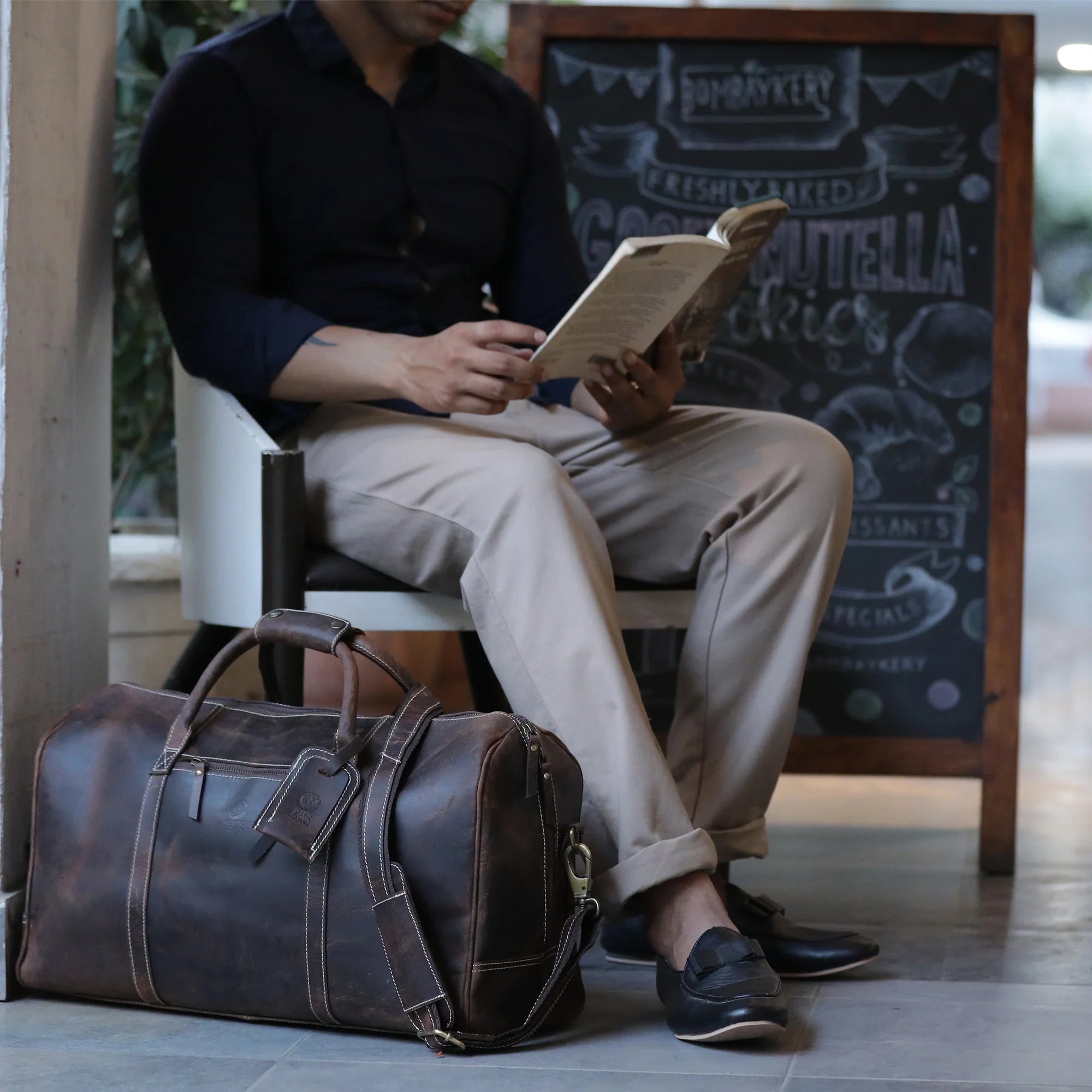 Premium Sasha Carry On Leather Duffle Bag for Travel - Walnut Brown - Stylish Weekender & Gym Bag for Men & Women