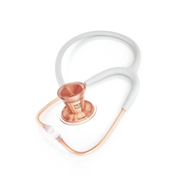 Premium MDF ProCardial Cardiology Stethoscope - Rose Gold & White Glitter Limited Edition, Lightweight Titanium Dual Head for Medical Professionals | Ideal for Doctors, Nurses & Healthcare Workers in Clinical Settings