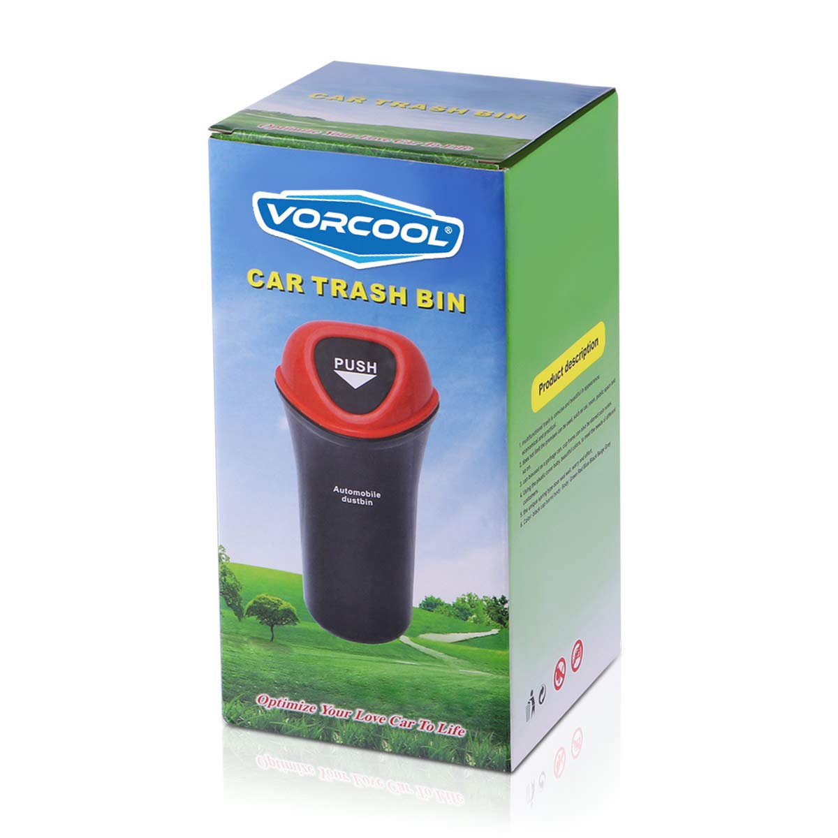 VORCOOL Mini Car Trash Can - Small Garbage Bin for Vehicles, Office, Home & Travel - Perfect for Car, Truck, Desk & Road Trips