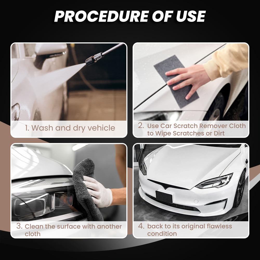 6 Pack Nano Car Scratch Remover Cloths - 2024 Premium Scratch Repair Kit for Vehicles, Easily Fix Paint Scratches & Deep Marks | Perfect for Car Detailing, Auto Body Repair & DIY Paint Restoration
