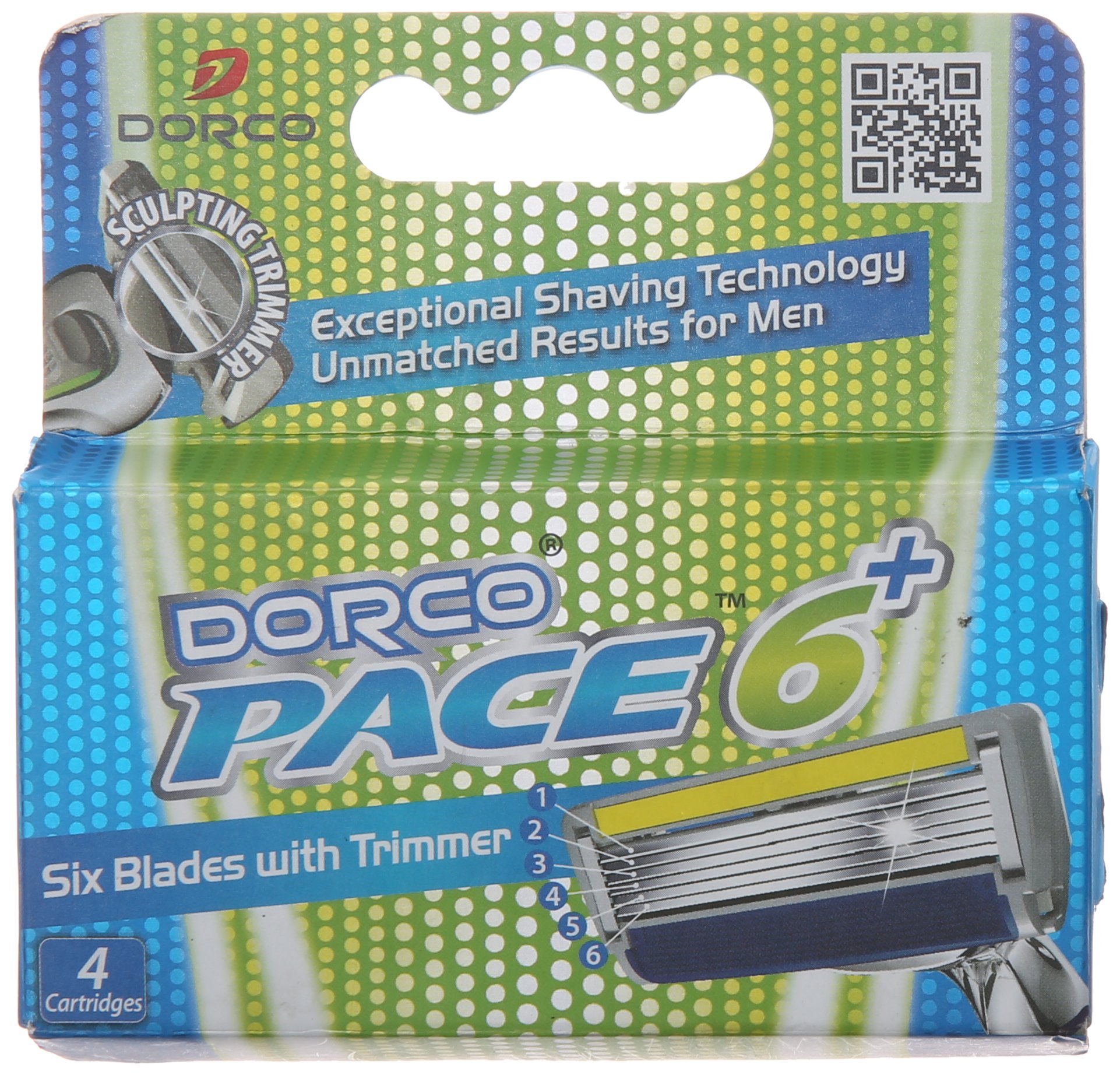 Dorco Pace 6-Blade Razor Refill Cartridges for Men - Ultra Sharp & Smooth Shaving - Perfect for Travel, Gym & Daily Grooming