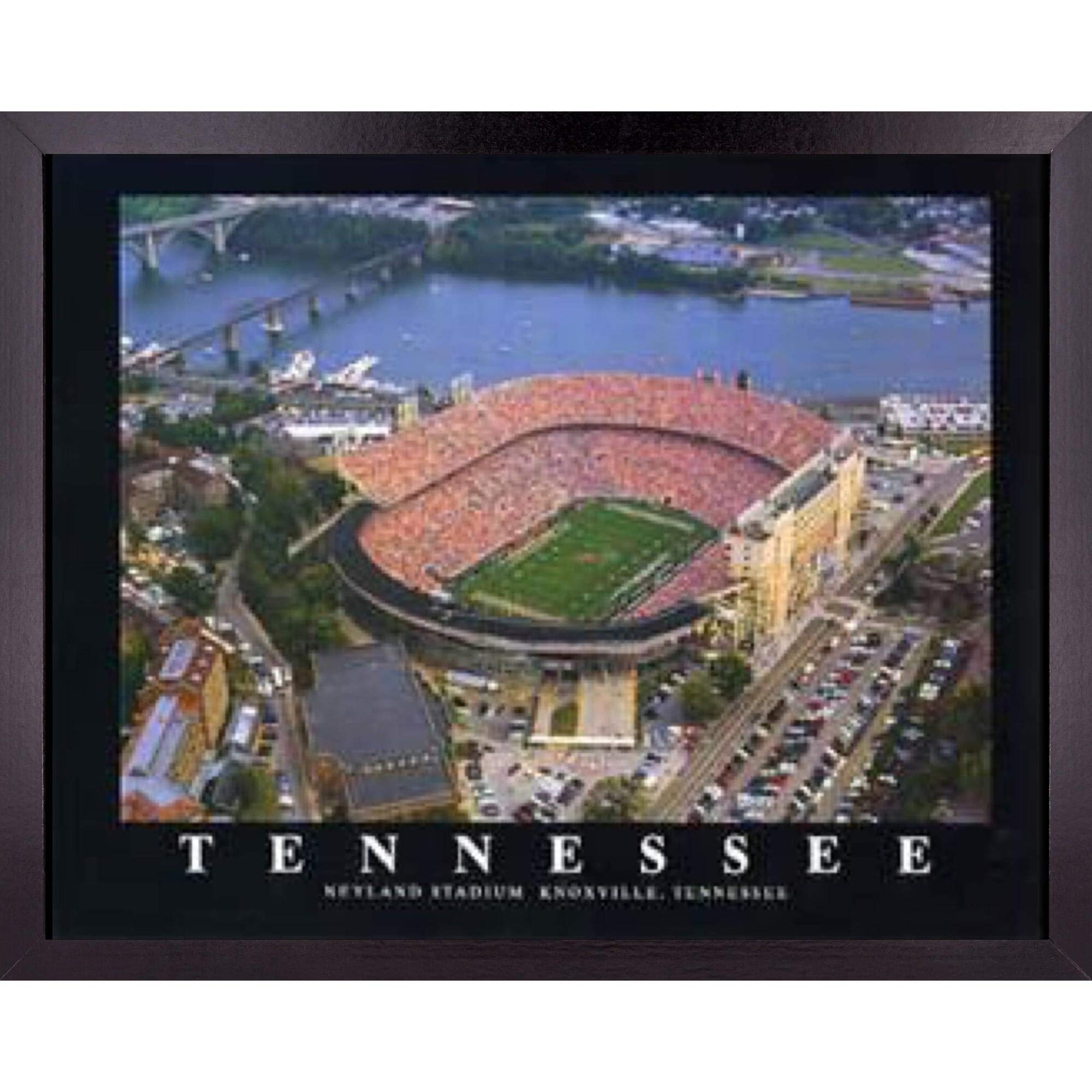 Tennessee Football Stadium Wall Art - Framed UT Volunteers Nyland Sports Field Aerial Poster (23x29 inches) | College Football Decor for Bedroom, Man Cave & Game Room | Perfect Gift for Fans & Alumni