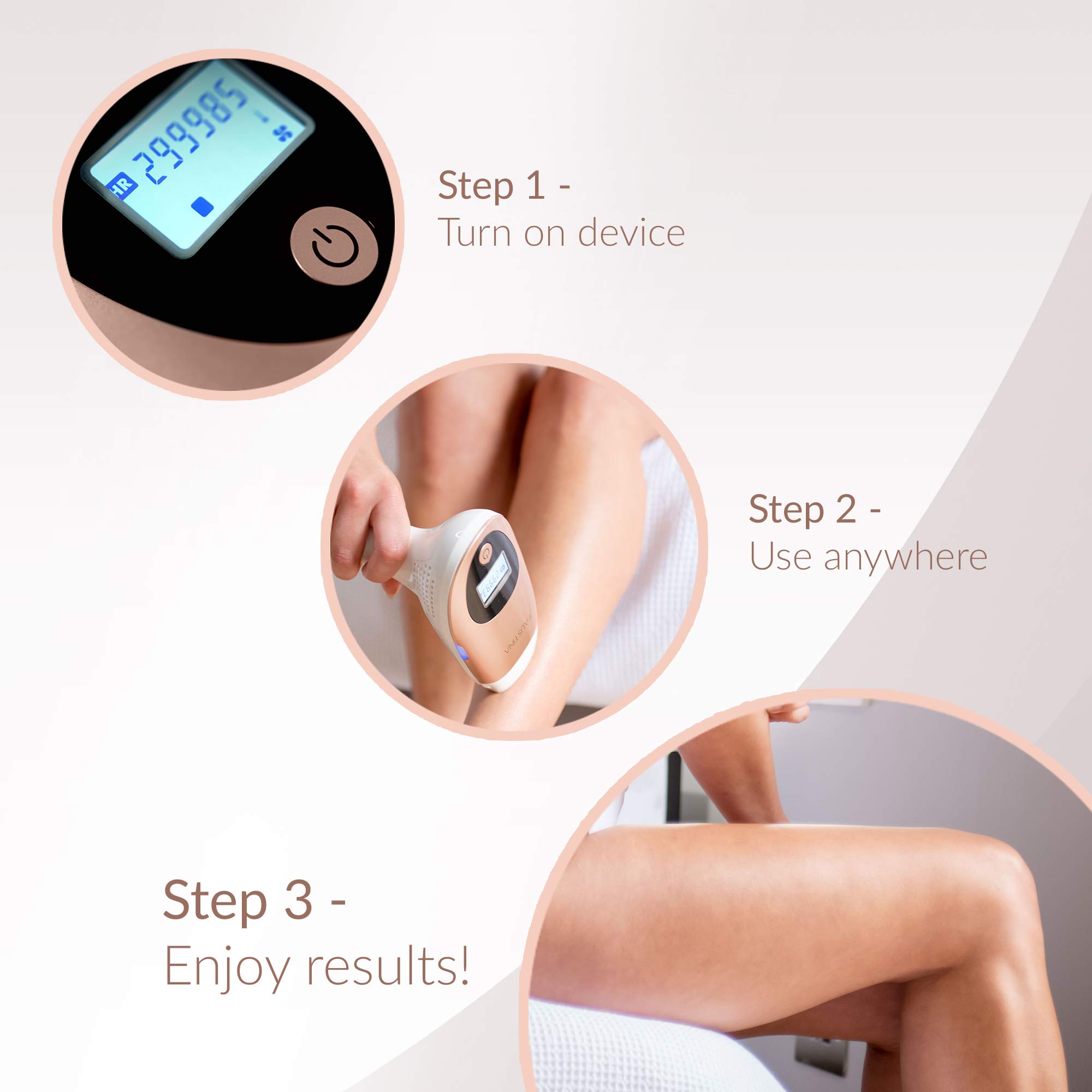 FAUSTINA 3-in-1 IPL Hair Removal Device with 4 Lamps & 2,000,000 Flashes for Permanent Hair Reduction, Skin Rejuvenation, and Acne Treatment - Includes Free Sunglasses - Perfect for Face, Legs, Bikini Line & Body at Home