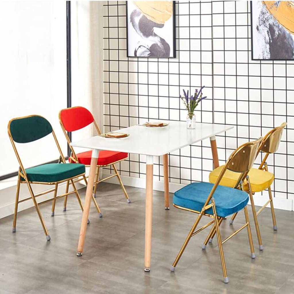 **Metal Triangle Support Folding Dining Chair with Backrest - Portable Conference, Computer & Public Rest Chair - Pink (Size: 46x38x84cm) - Ideal for Home, Office, Cafes & Outdoor Events**