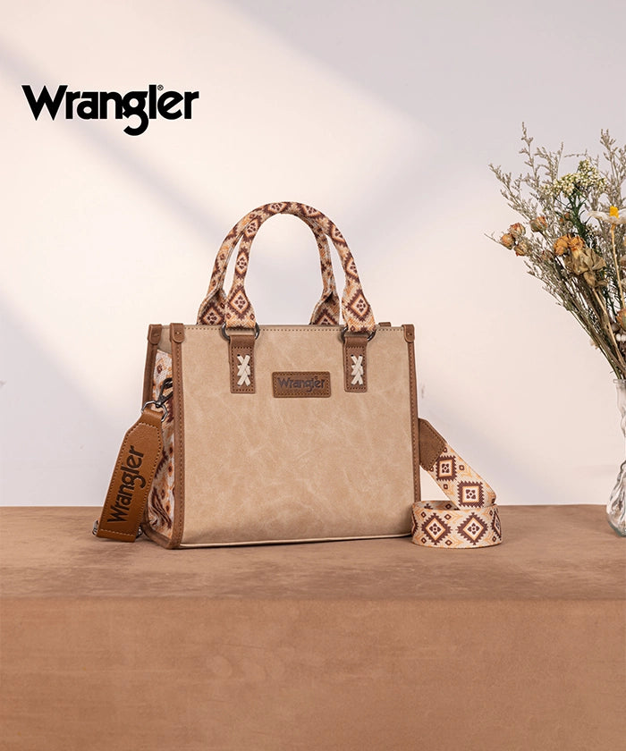 Wrangler Aztec Print Tote Bag for Women - Stylish & Durable Cotton Shoulder Bag - Perfect for Shopping, Beach, Work & Travel