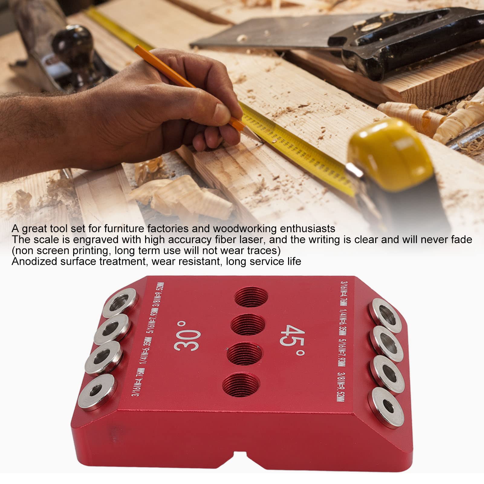 90 Degree Angle Drill Guide Template - Fdit 30/45/90 Degree Multi-Angle Hole Locator for Woodworking, Inch Measurement, Perfect for Display Stands & Cabinet Making | Drill Positioning Tool for Precise Angled Holes