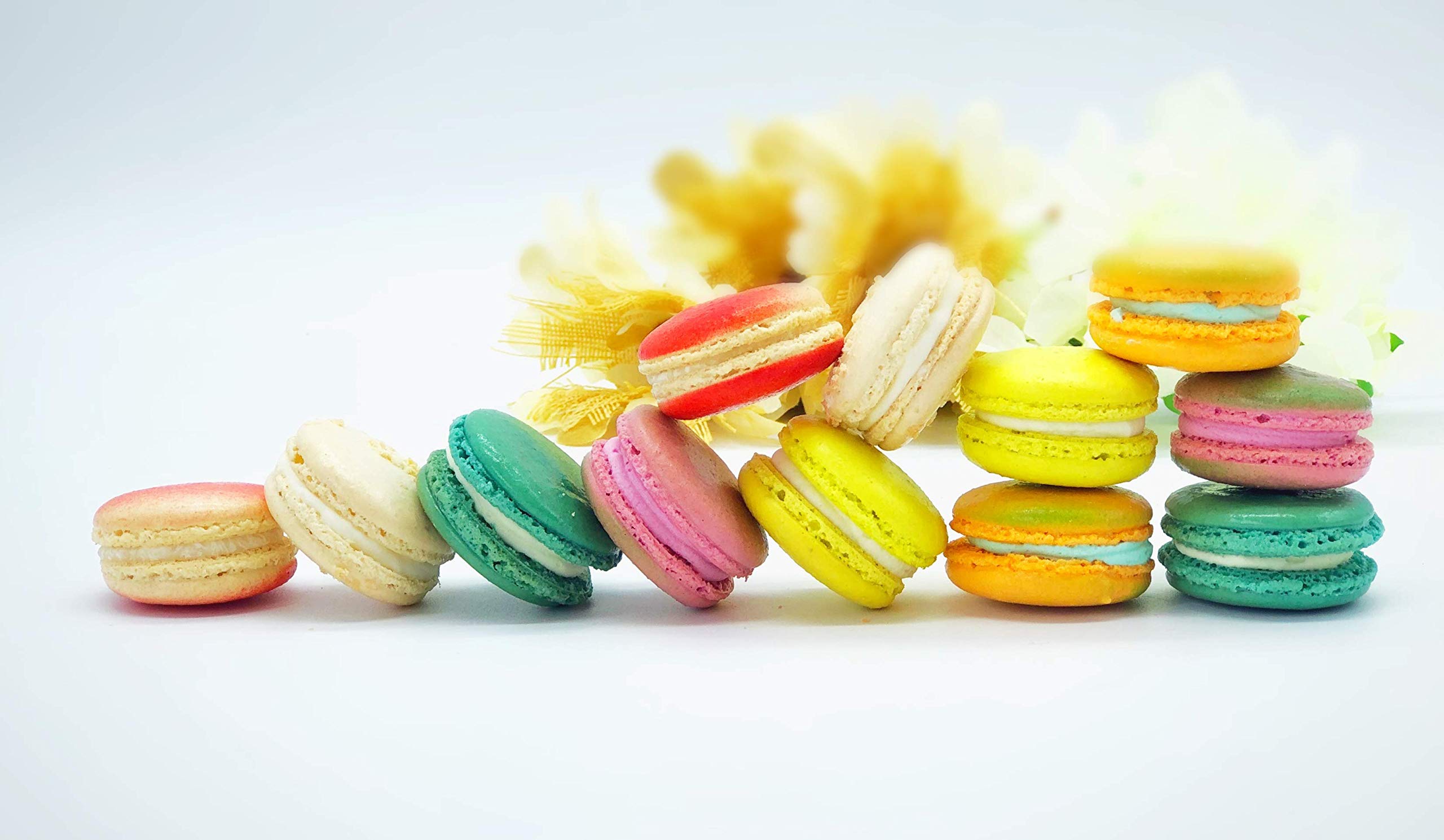 12 Pack Gluten Free French Macarons | Tropical Flavor Assortment | Perfect for Parties, Gifts & Dessert Tables
