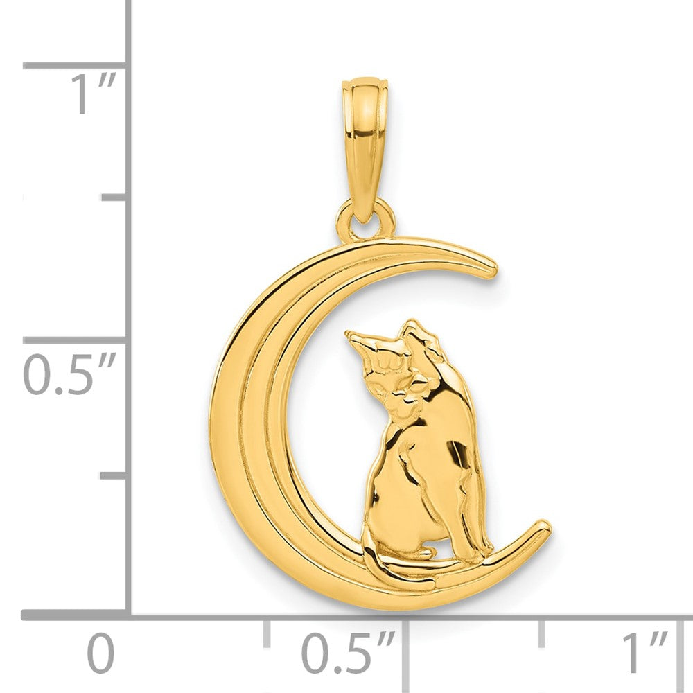 Gold Cat Sitting on Moon Pendant Necklace - Elegant Zodiac Jewelry for Women - Perfect Gift for Cat Lovers & Astrology Enthusiasts - Great for Birthdays, Anniversaries & Everyday Wear