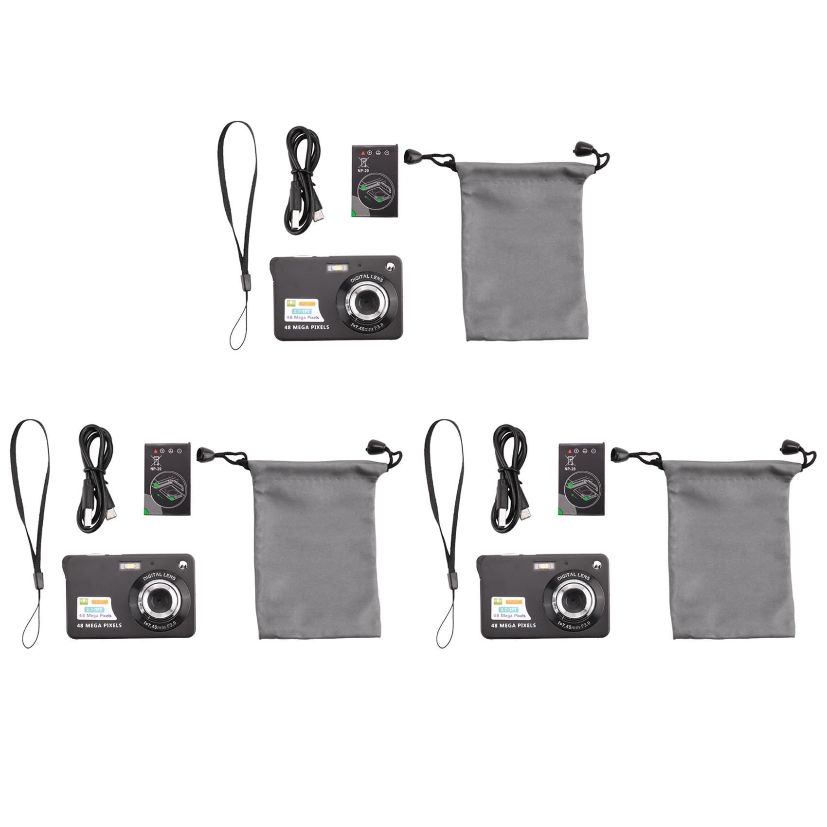3X Digital Camera with HD Display & Anti-Shake - 2.7 Inch Mini Camcorder for Vlogging, Travel, and Home Videos