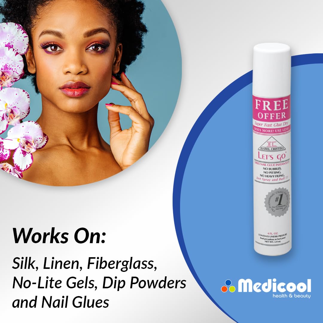 Medicool Nail Glue Accelerator for Acrylic Nails - Fast Drying Bonding Solution (12 Pack) | Perfect for Salon Professionals & DIY Manicures at Home
