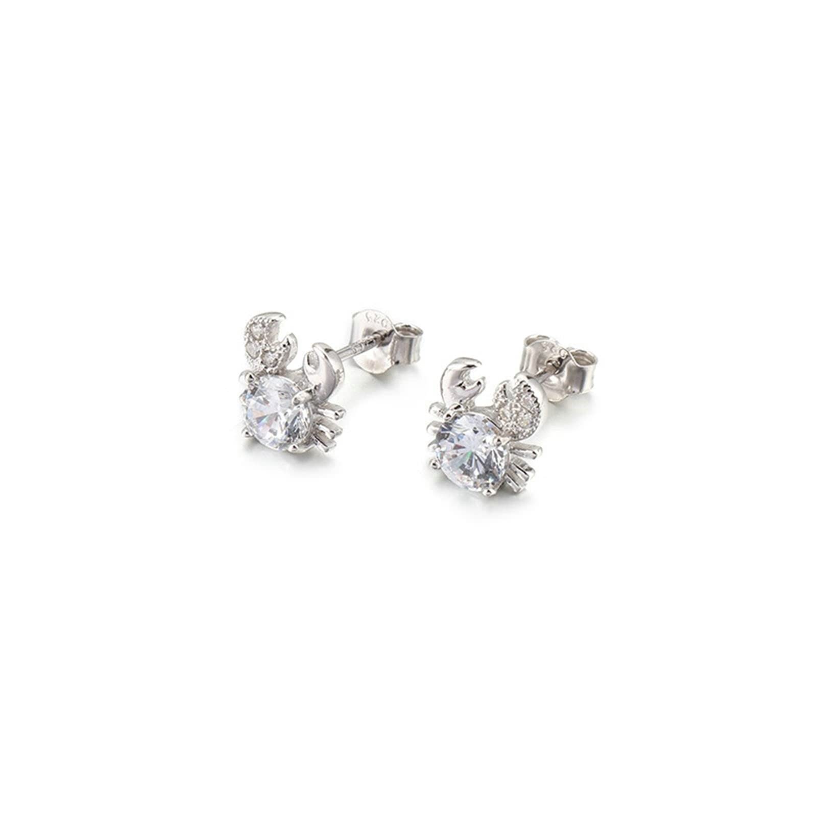Musihy Sterling Silver Stud Earrings for Women - Hypoallergenic Fashion Jewelry Crab Design - Perfect for Everyday Wear, Gifts & Special Occasions