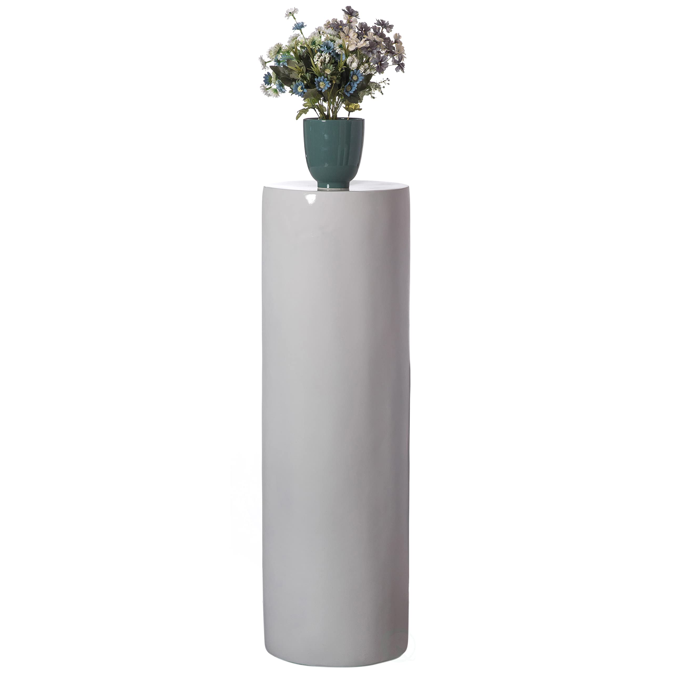 Modern Fiberglass Pillar Column - 40 Inch Decorative Flower Stand & Pedestal for Wedding, Living Room, Dining Room - Elegant Cylinder Shape for Home Decor & Event Styling