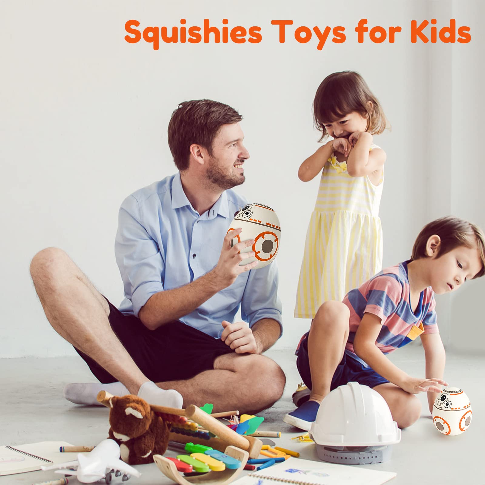 Slow Rising Squishy Toys for Kids & Adults - Jumbo Robot Ball Stress Relief Fidget Toys, Sensory Toys for Anxiety Relief - Perfect for Classroom, Office, and Home Relaxation