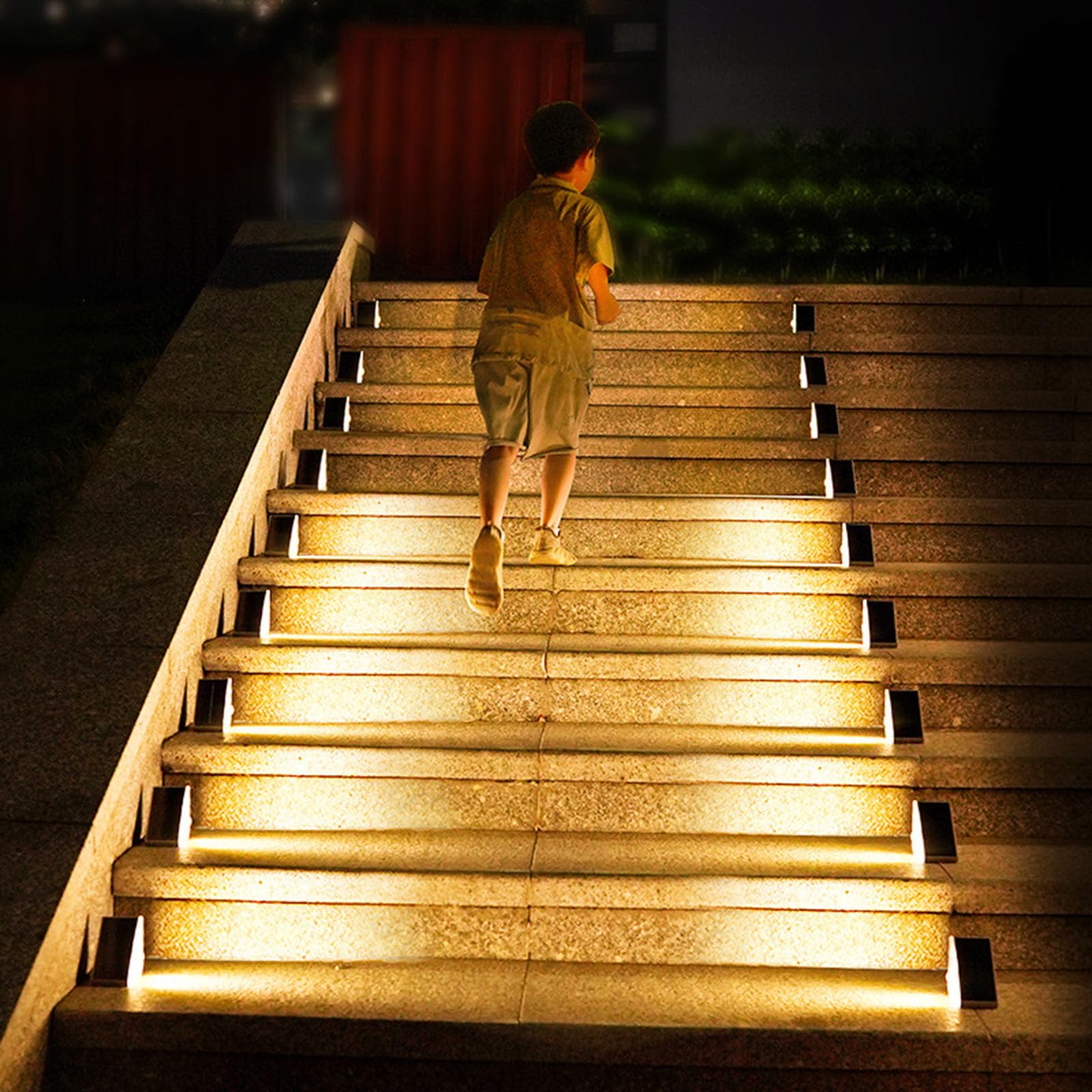 Solar Powered LED Outdoor Step Lights - Waterproof Deck & Stair Lights for Patio, Yard, Porch, Front Door (2 Pack) | Enhance Curb Appeal & Nighttime Safety