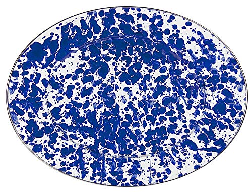 Elegant Cobalt Blue Swirl Oval Serving Platter - Perfect for Dinner Parties, Cheese Boards & Home Decor