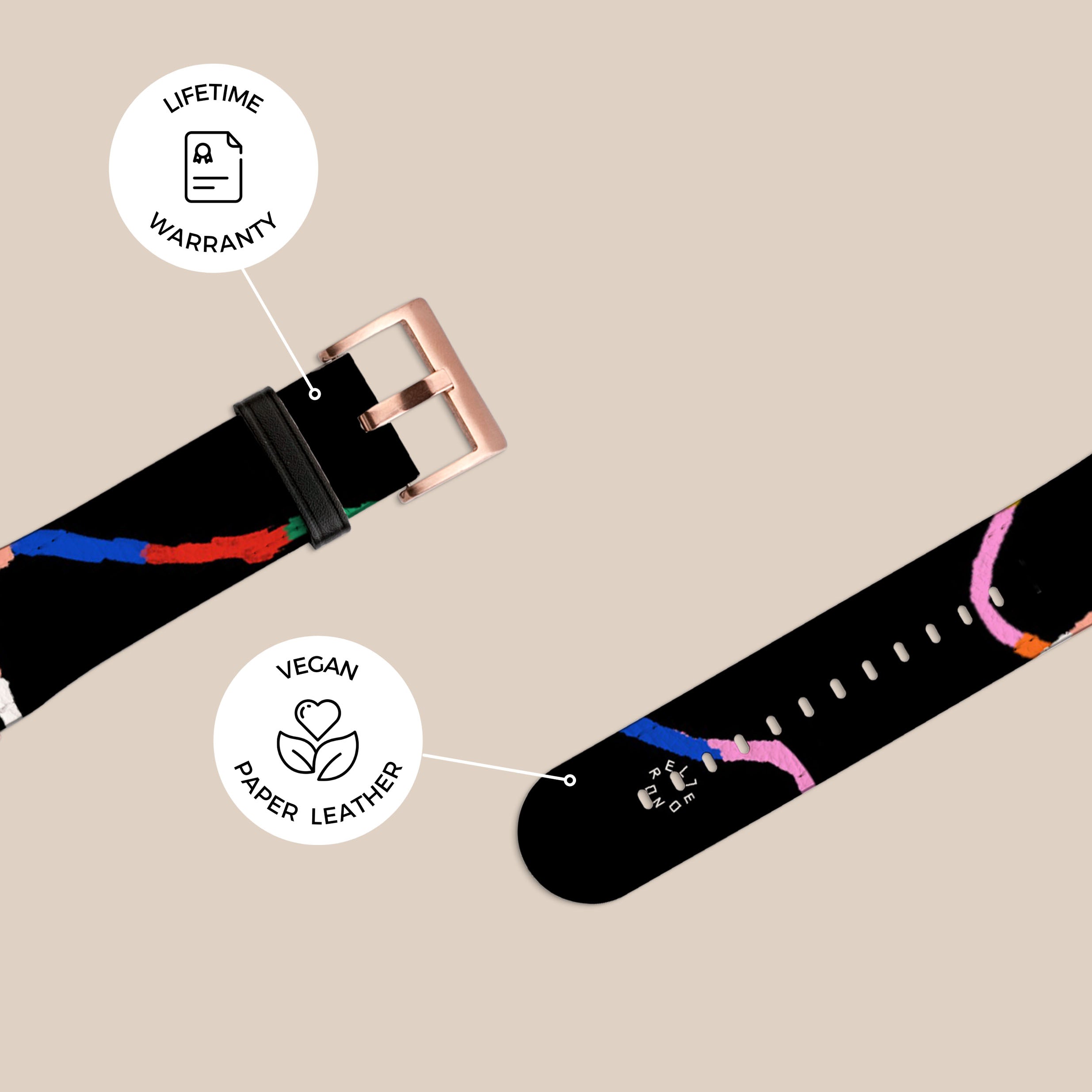 Premium Midnight Rounds Galaxy Watch Band - Stylish & Durable Replacement Strap for Samsung Galaxy Watch - Perfect for Workouts, Office & Night Out
