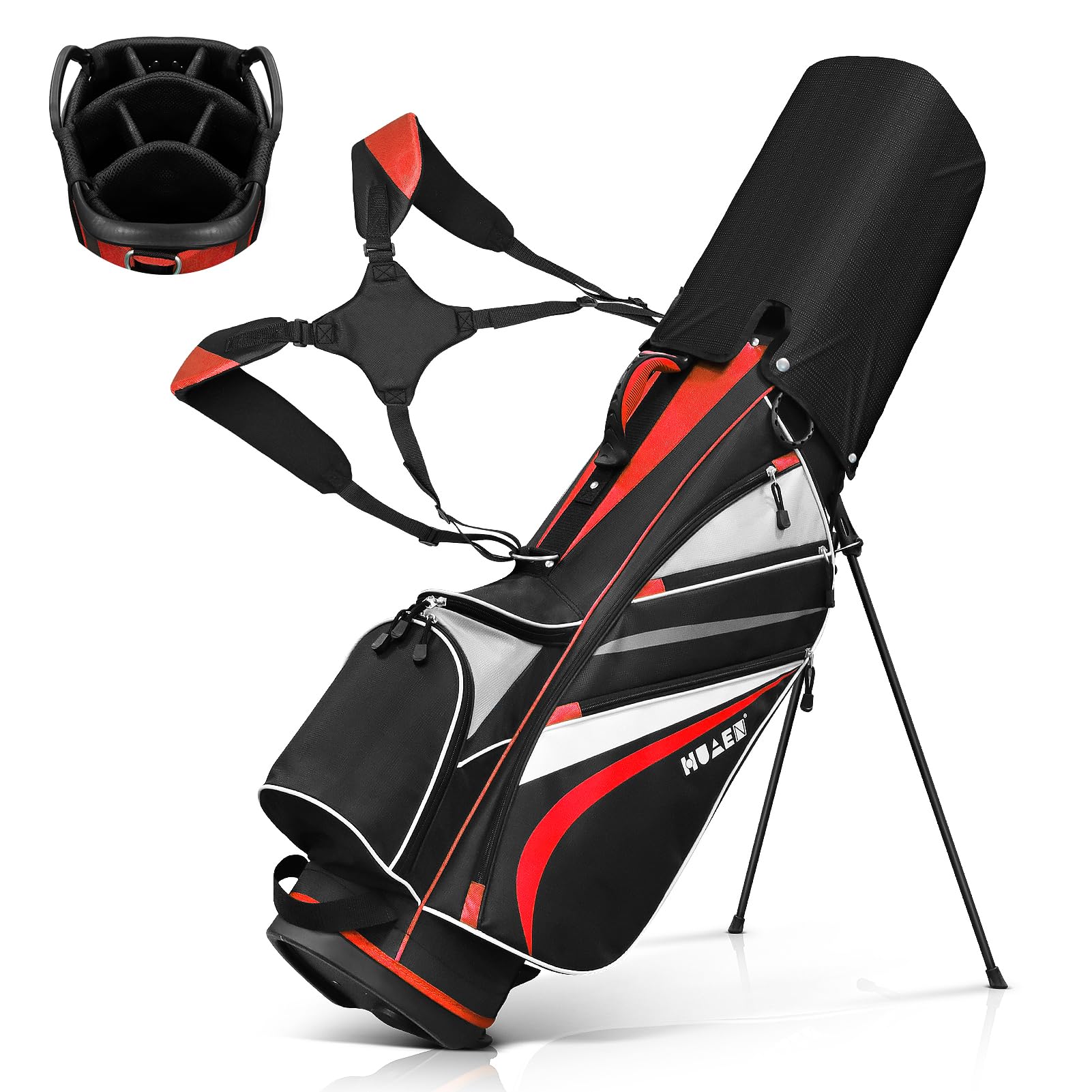 Lightweight 7-Way Divider Golf Stand Bag for Men - Navy Blue Portable Walking & Riding Golf Bag with Dust Cover & Comfortable Strap - Perfect for Golf Course, Driving Range & Travel