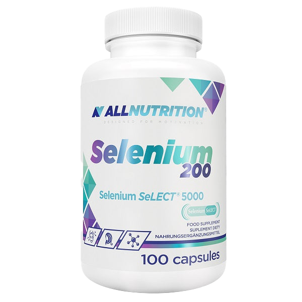 Allnutrition Selenium 200 mcg - 100 Capsules | High Potency Antioxidant Supplement for Immune Support & Thyroid Health - Daily Wellness & Detox Aid