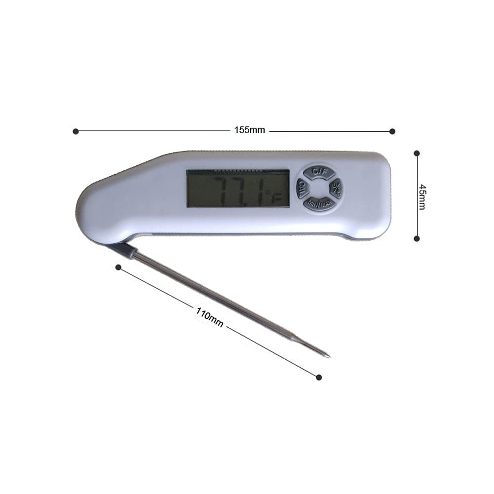 **Ultra Fast Waterproof Digital Meat Thermometer with Backlight & Foldable Probe - Precise Temperature for Grilling, BBQ, Baking, Deep Frying, Liquids, Oil, Milk, Candy - Perfect for Home Kitchen & Outdoor Cooking**