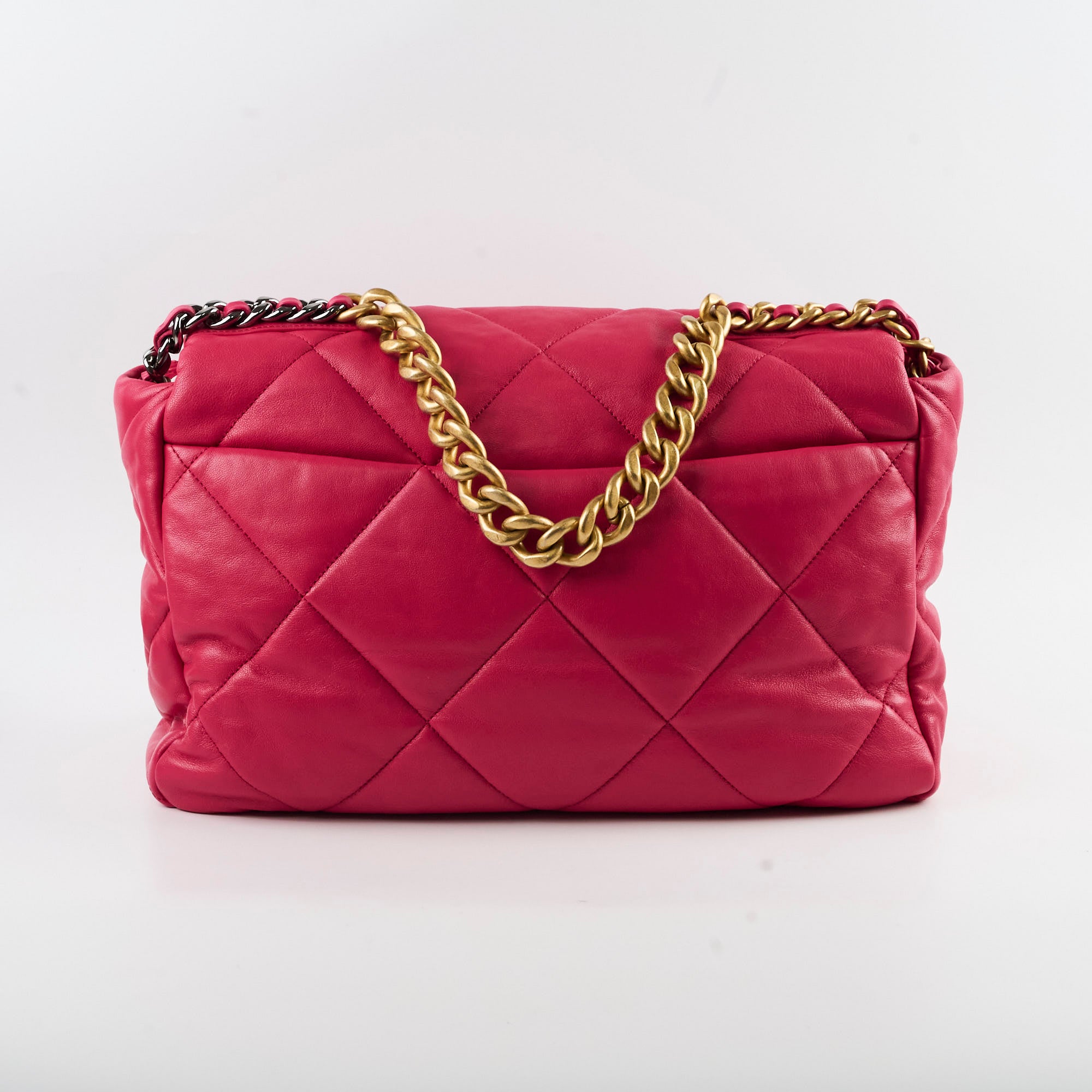 Chanel 19 Large Coral Pink Goatskin Handbag - Luxury Designer Shoulder Bag for Women | Perfect for Parties, Work & Everyday Use