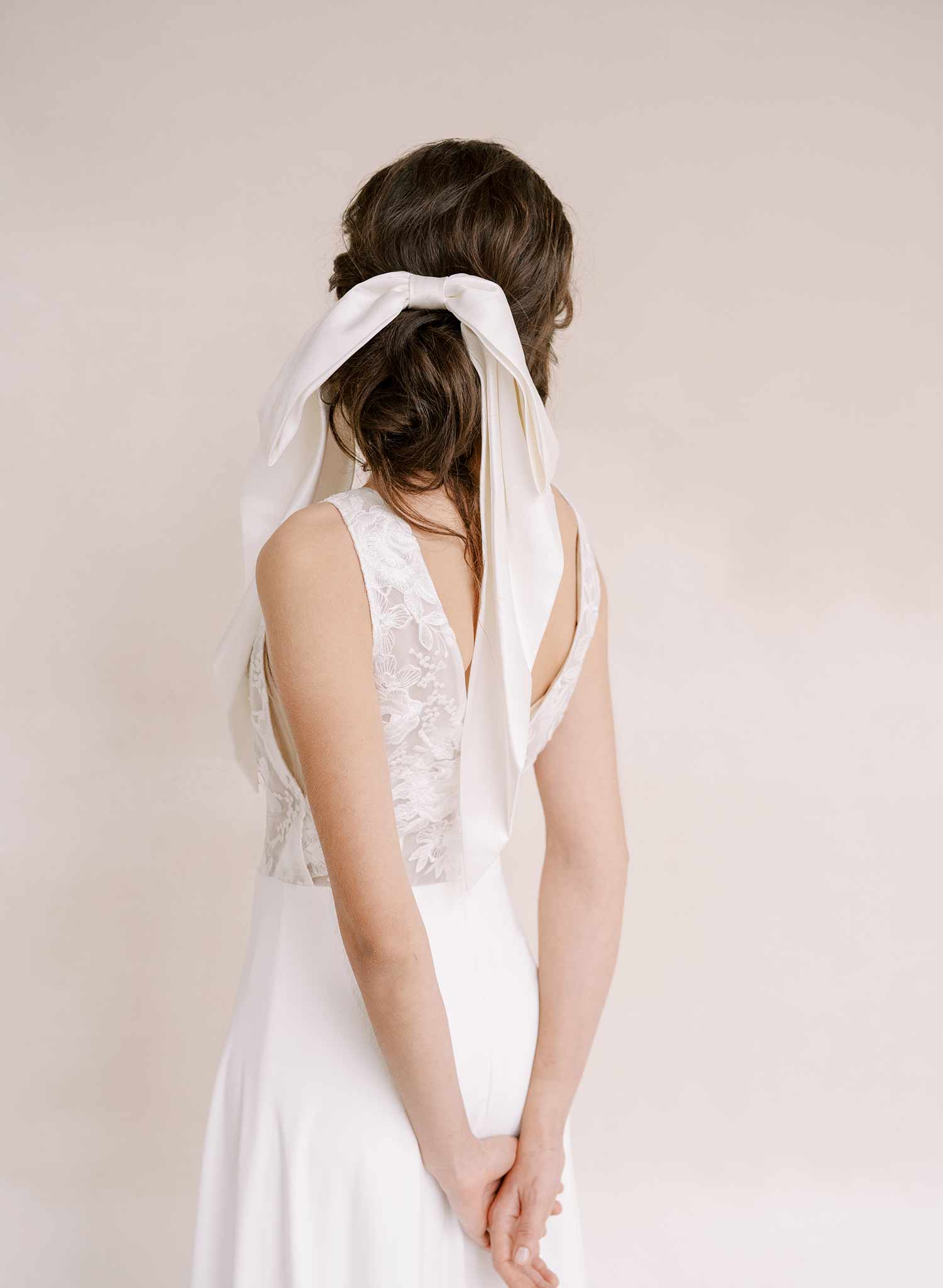 Elegant Drapey Silk Bridal Bow Hair Comb - Style #2364 | Perfect for Weddings, Prom, and Special Occasions