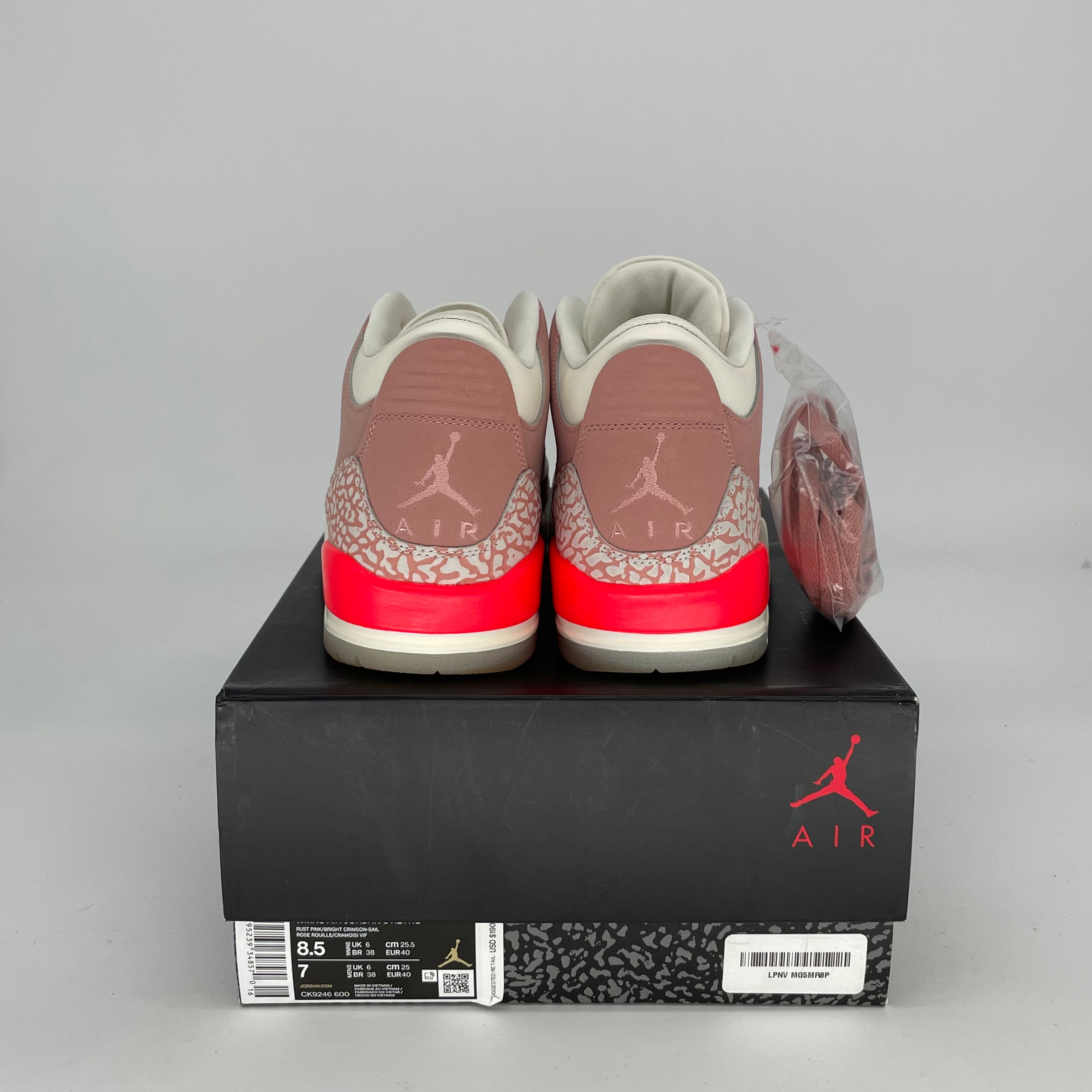 AIR JORDAN 3 Retro Rust Pink Women's Shoes Size 7/8.5W - Style CK9246-600 | Basketball Sneakers & Casual Wear for Women