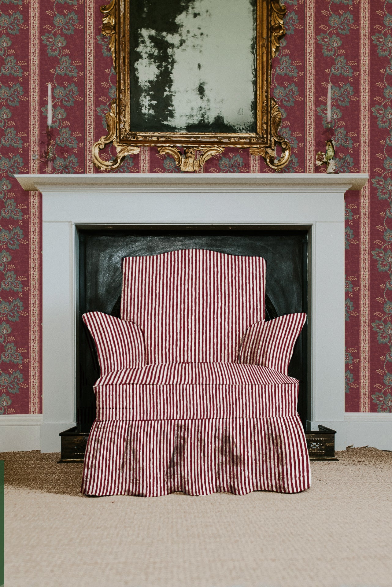 Waverley Stripe Linen Merlot Wine - Premium Linen Tablecloth for Elegant Dining, Dinner Parties & Home Decor
