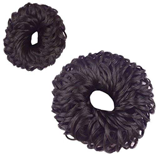 Chronex 2-Pack Black Synthetic Hair Juda Band - Hair Extension & Bun Maker for Women & Girls | Perfect for Updos, Braids & Special Occasions