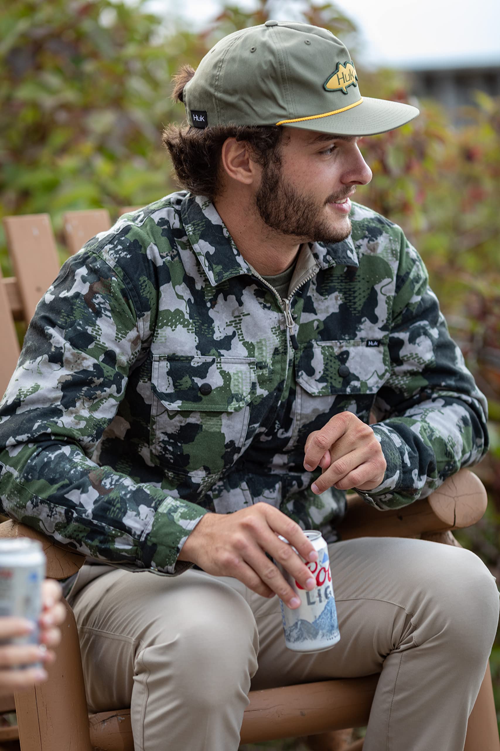 HUK Men's Ballast Quilted Reversible Water Resistant Jacket - Lightweight Outdoor Fishing & Hunting Coat for Cold Weather Protection