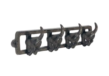 Vintage Cast Iron Dog Tail Hooks - Set of 4 Rustic Wall Mounted Coat Rack for Entryway, Kitchen, or Mudroom Organization | Midwest Craft House