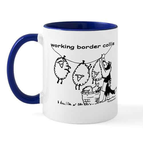 White/Navy Inside - Working Border Collie Mug