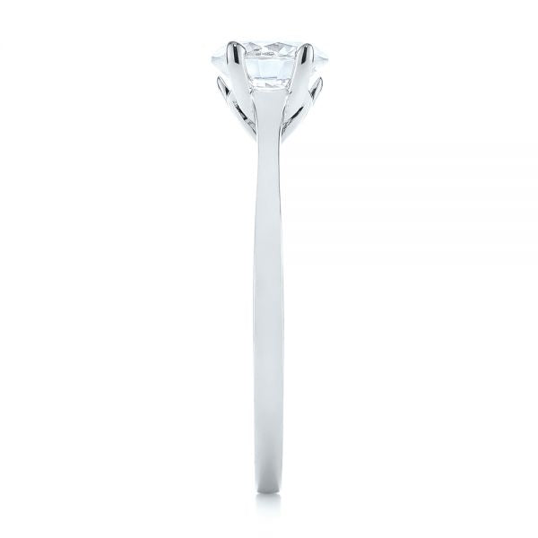 4 Prong Solitaire Diamond Engagement Ring Setting - EC032 | Elegant Floral Design for Wedding & Proposal