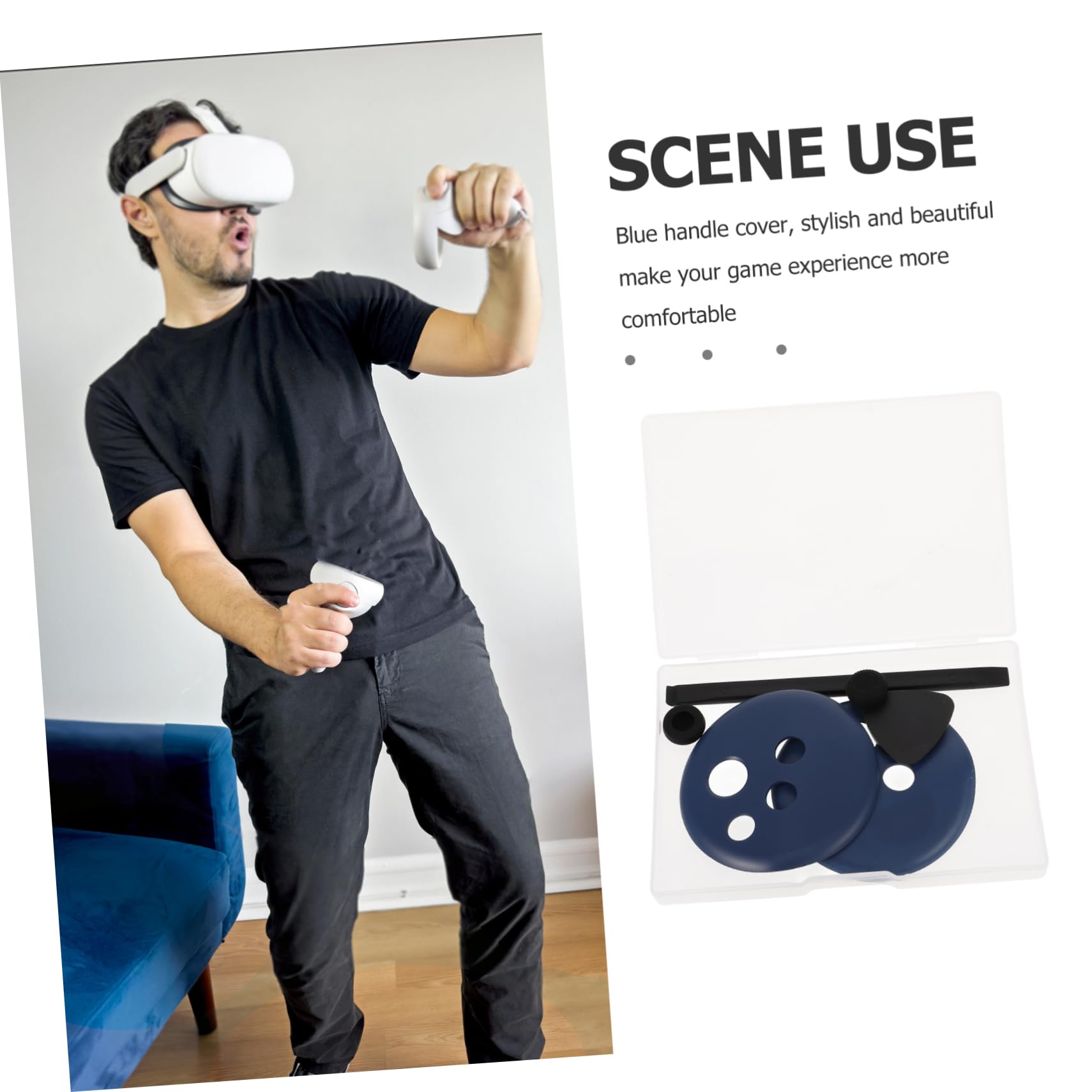 Jojofuny 5-Pack VR Controller Handle Replacement Accessories - Top Cover & Grip Set for Oculus Quest 2, Meta VR, HTC Vive - Enhance Comfort & Protection for Gaming, Fitness, and Virtual Reality Experiences