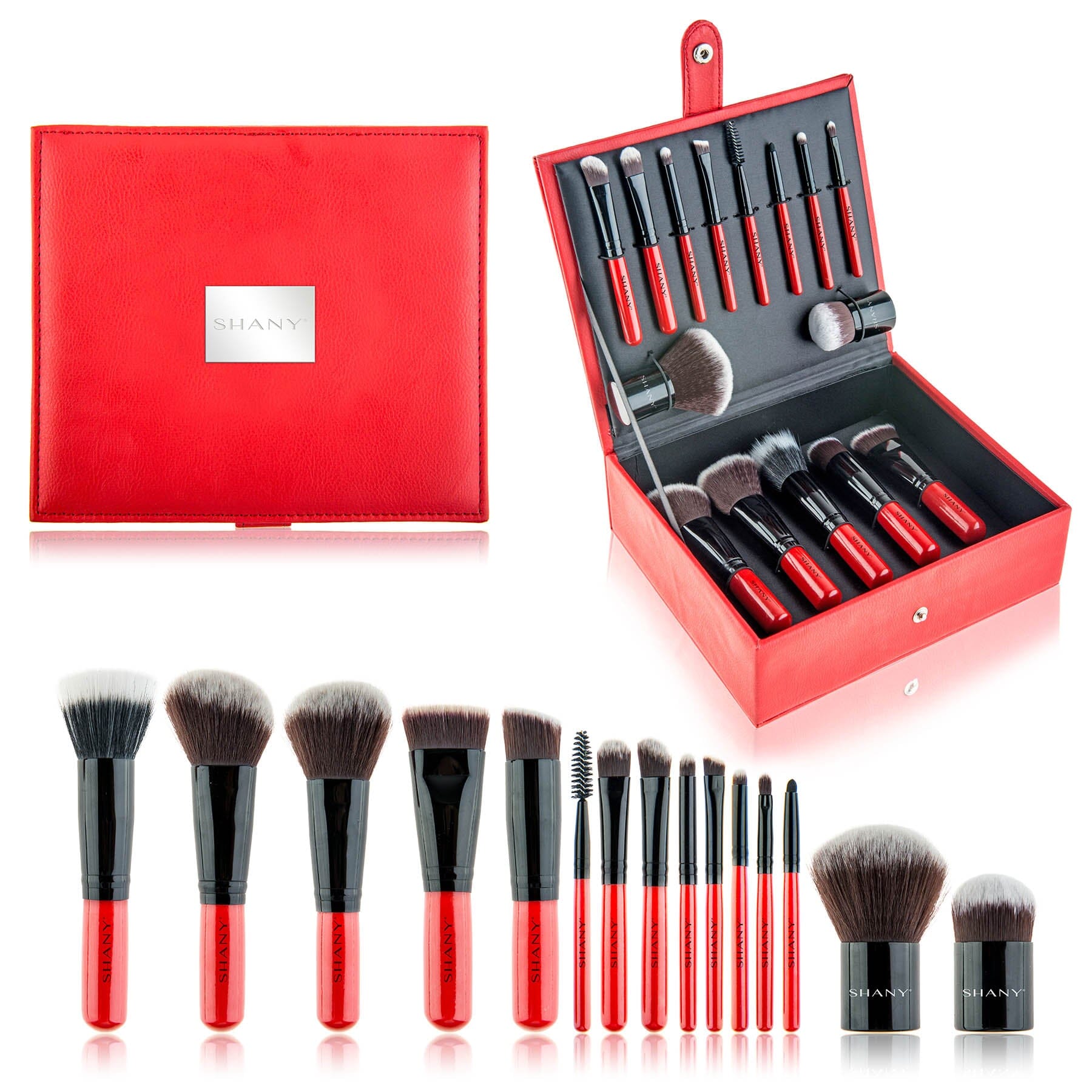Vanity Vox 15-Piece Premium Makeup Brush Set with Stylish Storage Box & Stand - Professional Cosmetic Brushes for Foundation, Blending, Contouring | Perfect Gift for Makeup Artists & Beauty Enthusiasts
