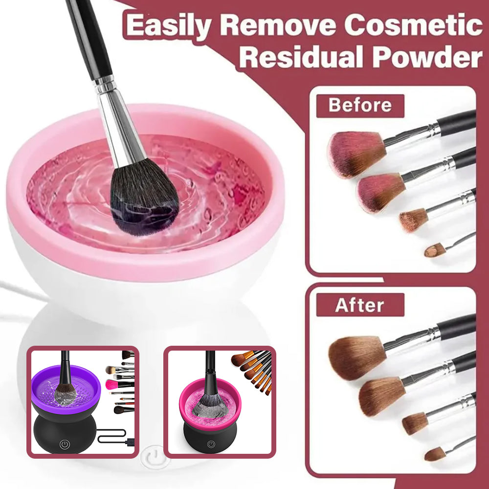 Portable Electric Makeup Brush Cleaner Machine - Automatic USB Cosmetic Brush Cleaner Tool for All Size Beauty Brushes | Perfect for Home, Travel & Professional Makeup Artists
