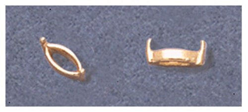 Solid Sterling Silver or 14kt Gold Marquise Cut Jewelry - 4x2mm & 6x3mm Two Prong Settings for Rings, Earrings & Pendants | DIY Custom Jewelry Making Supplies (144/142) | Perfect for Wedding Bands, Engagement Rings & Handmade Jewelry Designs