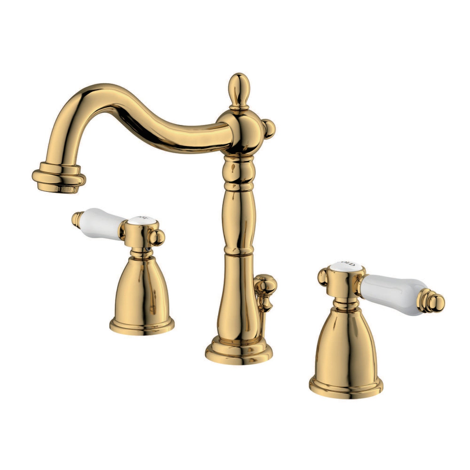 Bel Air KB1972BPL Widespread Bathroom Faucet with Brass Pop Up - Polished Brass Finish for Vanity Sinks - Perfect for Modern and Traditional Bathroom Decor