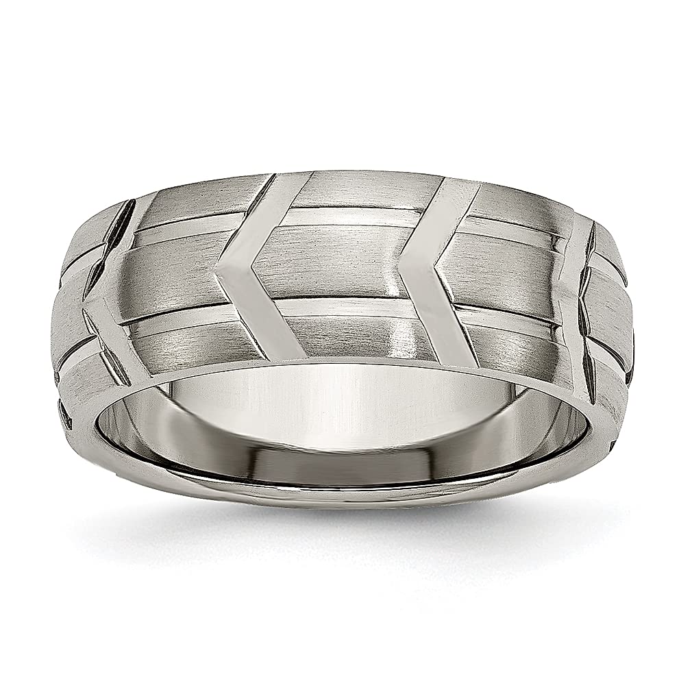 ICE CARATS 8mm Titanium Wedding Band Ring for Men - Durable & Stylish Jewelry for Groom, Dad, Husband - Perfect Gift for Anniversary, Engagement, or Special Occasion - Ideal for Everyday Wear, Formal Events & Outdoor Activities