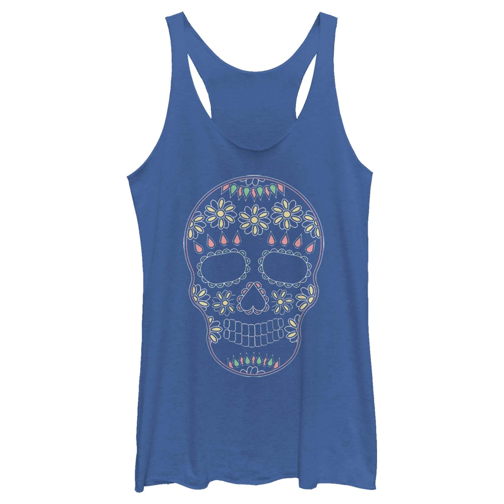 Women's Sugar Skull Racerback Tank Top - Gym & Summer Wear