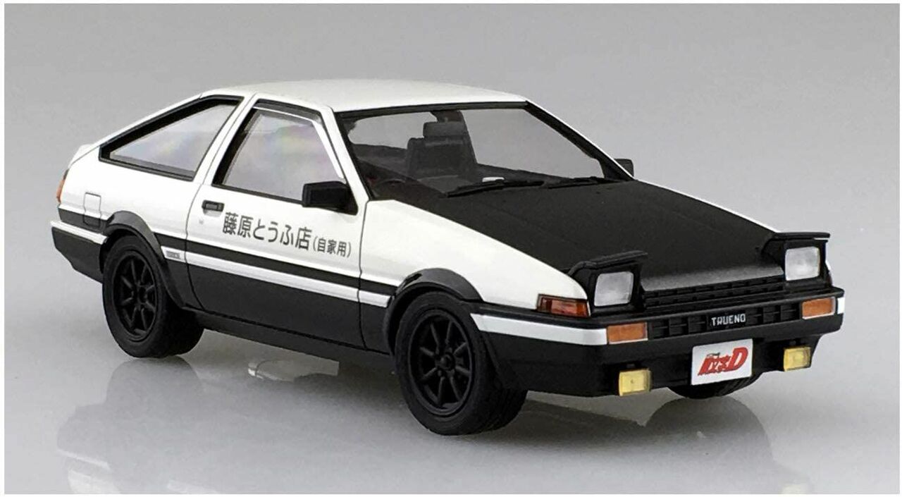 Aoshima 1/24 Scale Initial D Anime Toyota AE86 Trueno (Project D Version) Plastic Model Kit - Perfect for Anime Fans & Car Enthusiasts Collection & Display