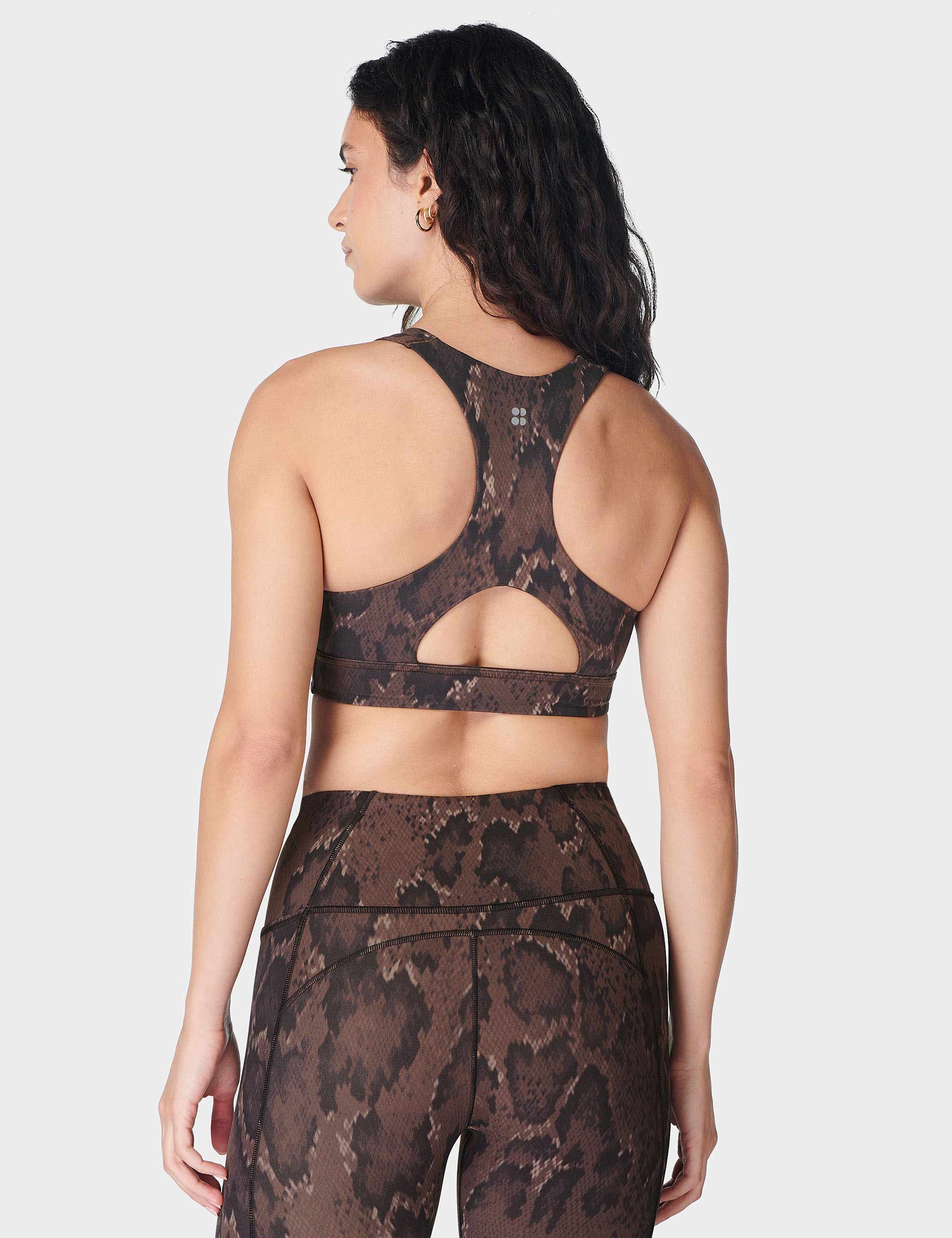Super Soft Reversible Bra - Brown Python Print & Cacao Brown | Comfortable Wireless Bralette for Yoga, Lounge & Everyday Wear