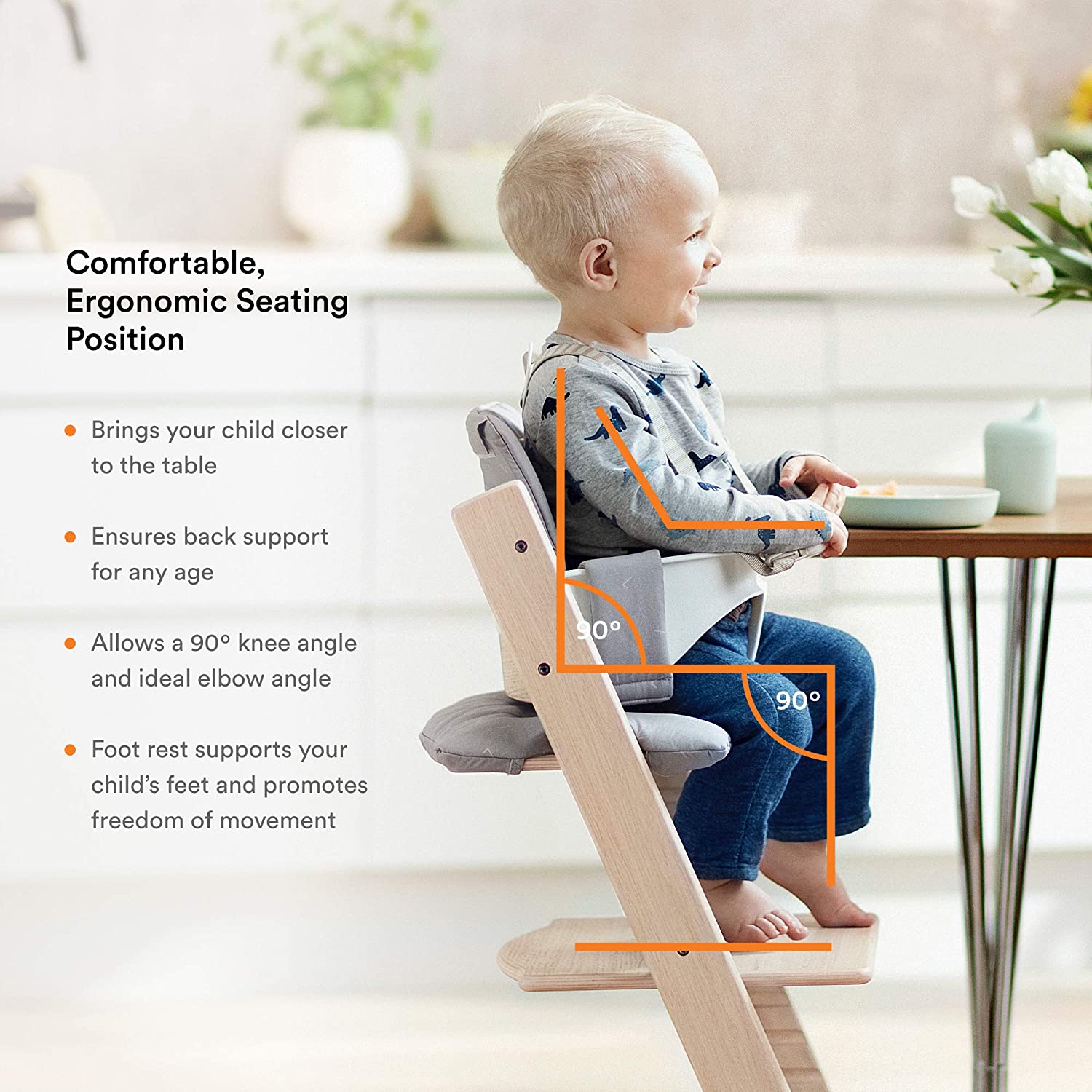 Stokke Tripp Trapp Complete High Chair with Baby Tray - Adjustable Wooden Highchair for Toddlers & Kids - Perfect for Dining, Feeding & Learning at Home