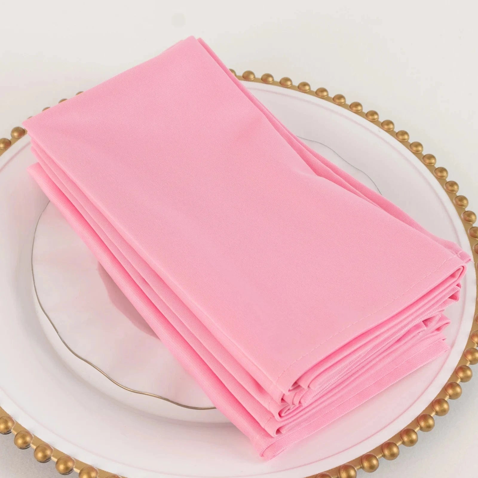 5 Premium 20x20 Inch Scuba Polyester Dinner Napkins - Soft & Absorbent for Fine Dining, Weddings & Formal Events
