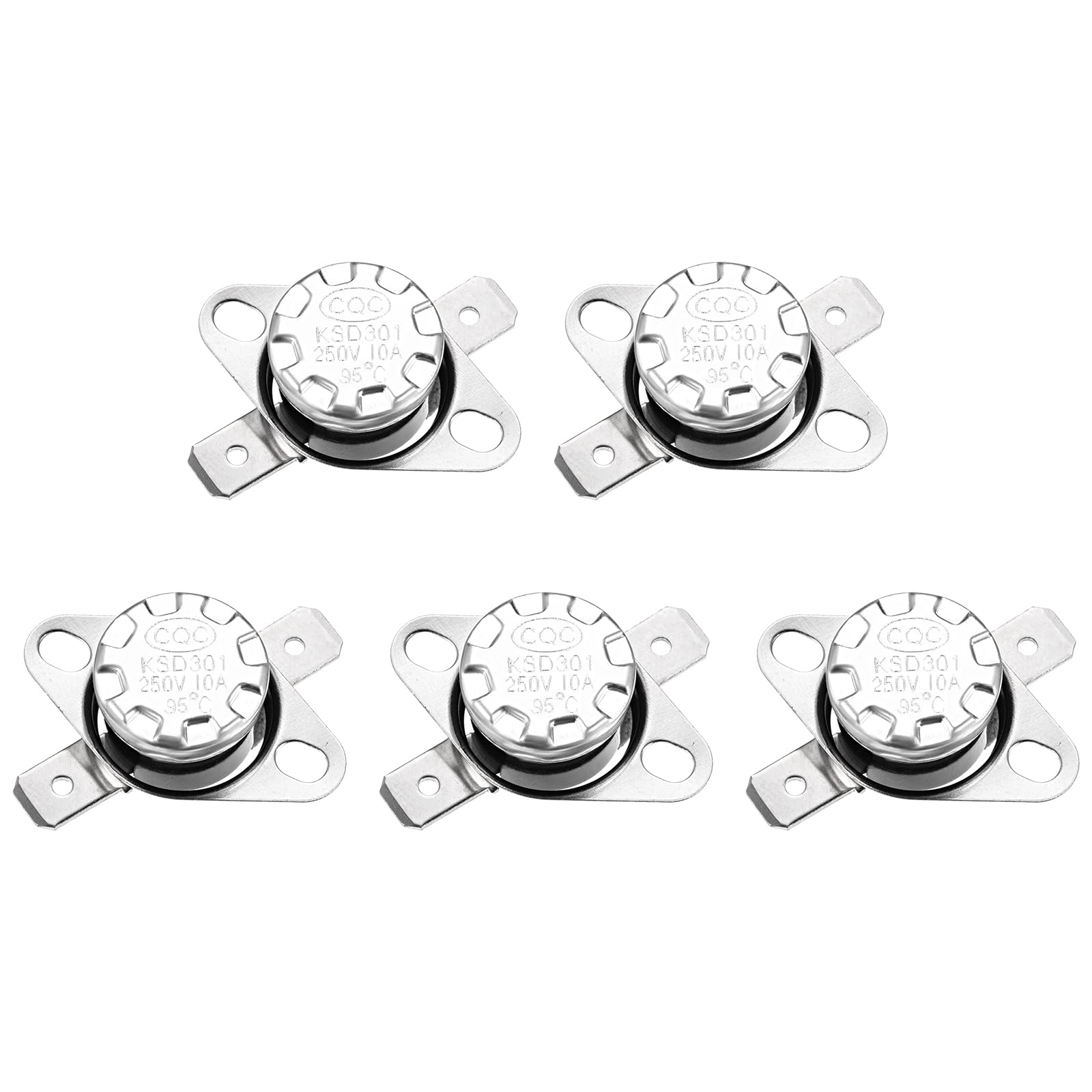 KSD301 95°C NC Thermostat - 5pcs Normally Closed Temperature Control Switch for Microwave Ovens & Refrigerators | Perfect for Home Appliance Repair & DIY Projects