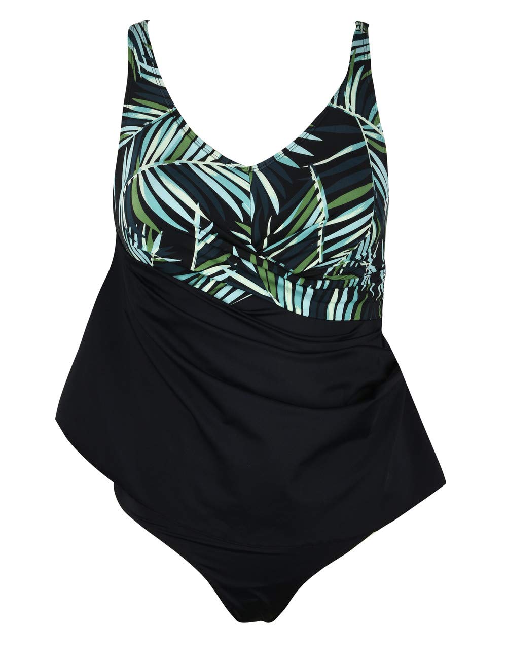 **Septangle One Piece Swim Dress for Women - Plus Size V Neck Tummy Control Swimwear | Bathing Suits for Beach, Pool & Vacation**
