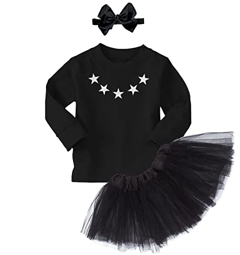 Stars on Neck - Long Sleeve Black T-shirt / Black Tutu